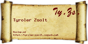Tyroler Zsolt névjegykártya