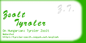 zsolt tyroler business card
